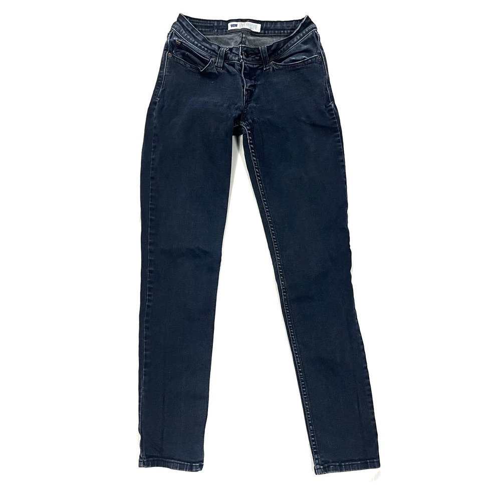 Levi's Women 5M Bold Curve Dark Wash Straight Leg Jeans Stretch Denim Curvy Fit